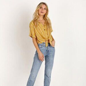 Faithfull the Brand Toulin Shirt Roy Stripe Print - Size Medium